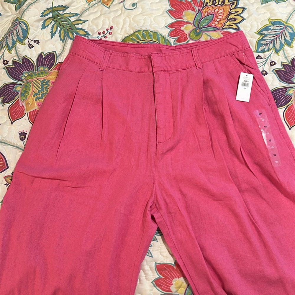 Gap wide-leg linen pants (Tibetan Rose)